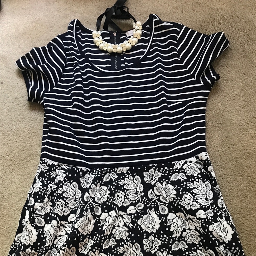 Floral striped dress